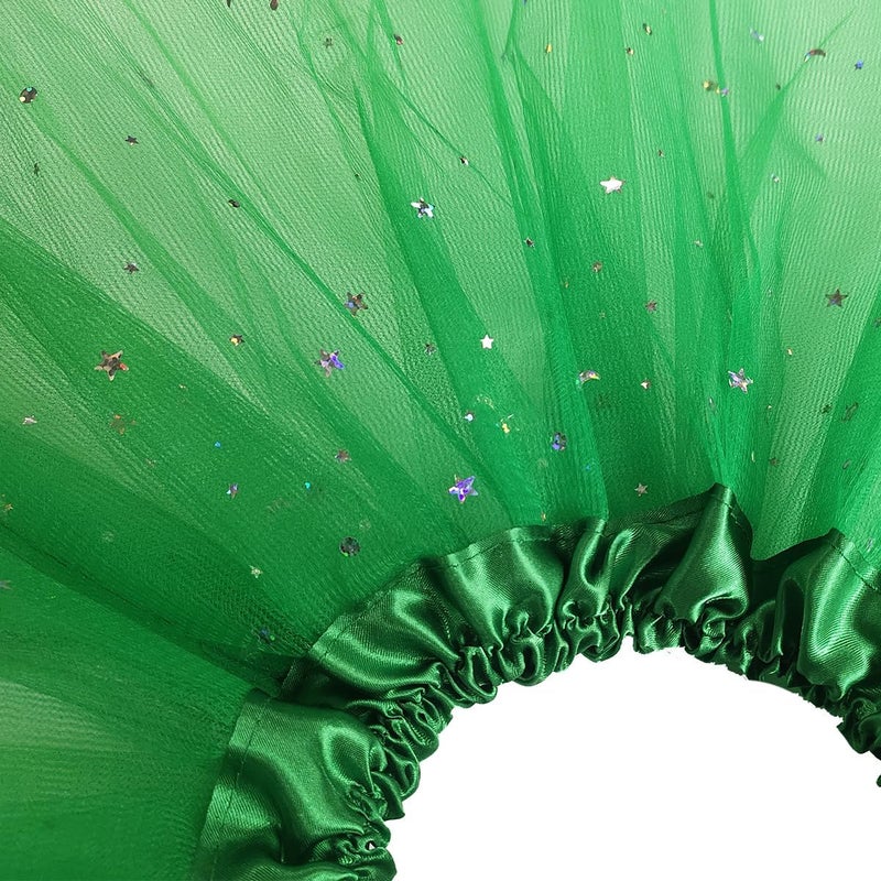WINROLA Little Girls Stars Sequins Tutu Skirt Princess Ballet Dance Dress for 0-6 Y Sparkle Elastic 3 Layered Tulle Tutu Skirt - Image 2